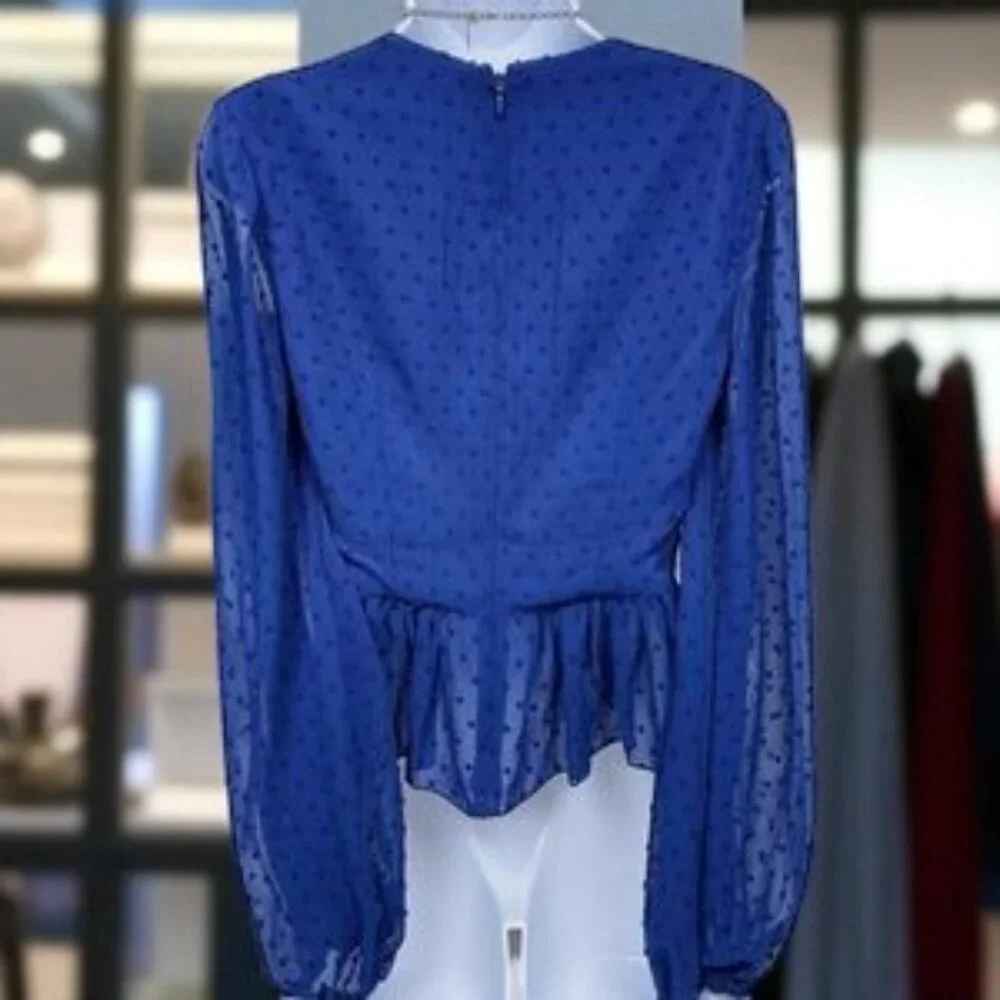 NWT BELLEVUE THE LABEL Malia Long Sleeve Blouse Top